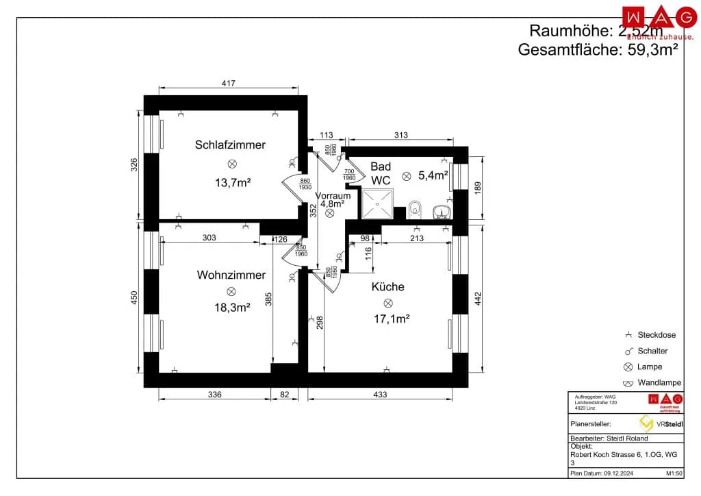 3-Zimmer-Wohnung mieten in Steyr – 59 m², € 518 – Bild 9 von 9