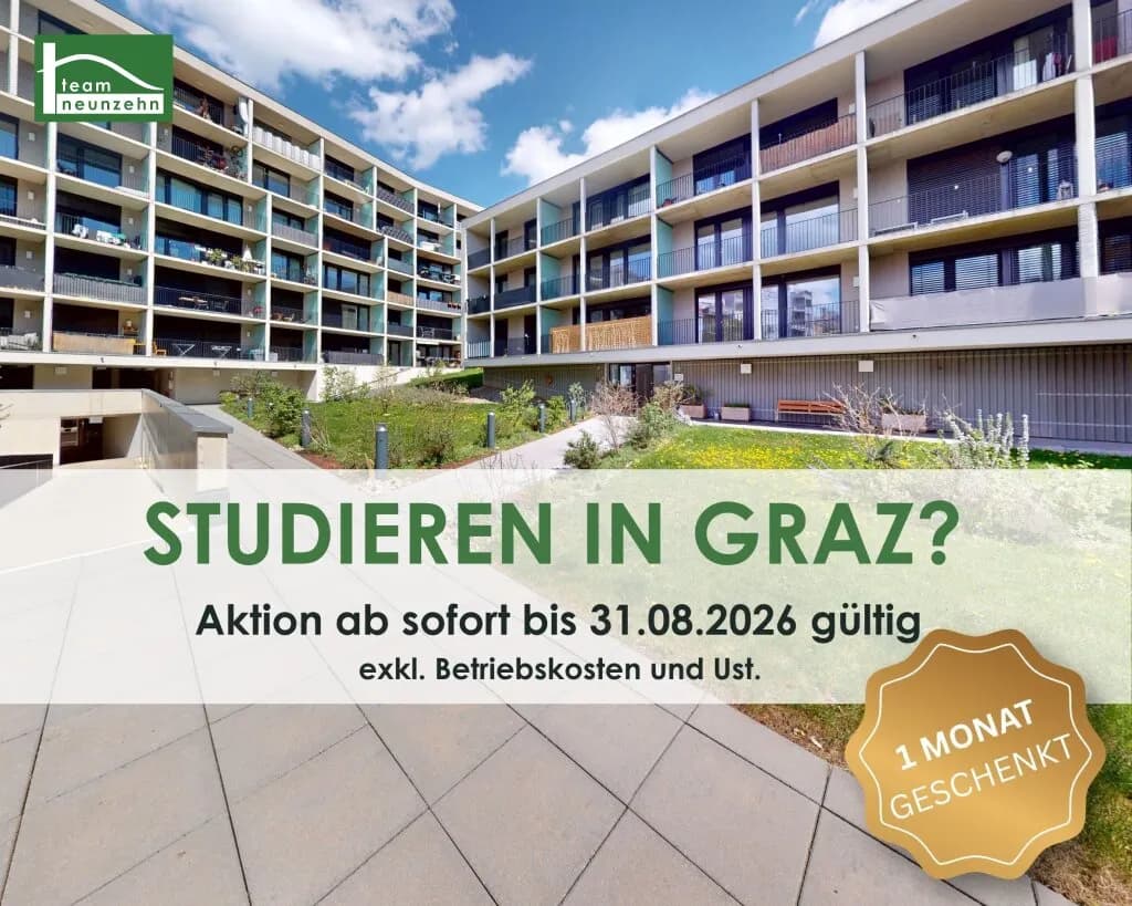 1-Zimmer-Wohnung mieten in Graz – 30,25 m², € 599