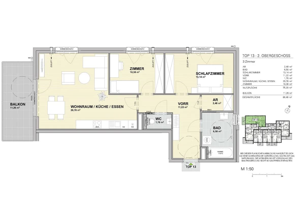 3-Zimmer-Wohnung kaufen in Salzburg Stadt – 75,2 m², € 574.800 – Bild 12 von 14