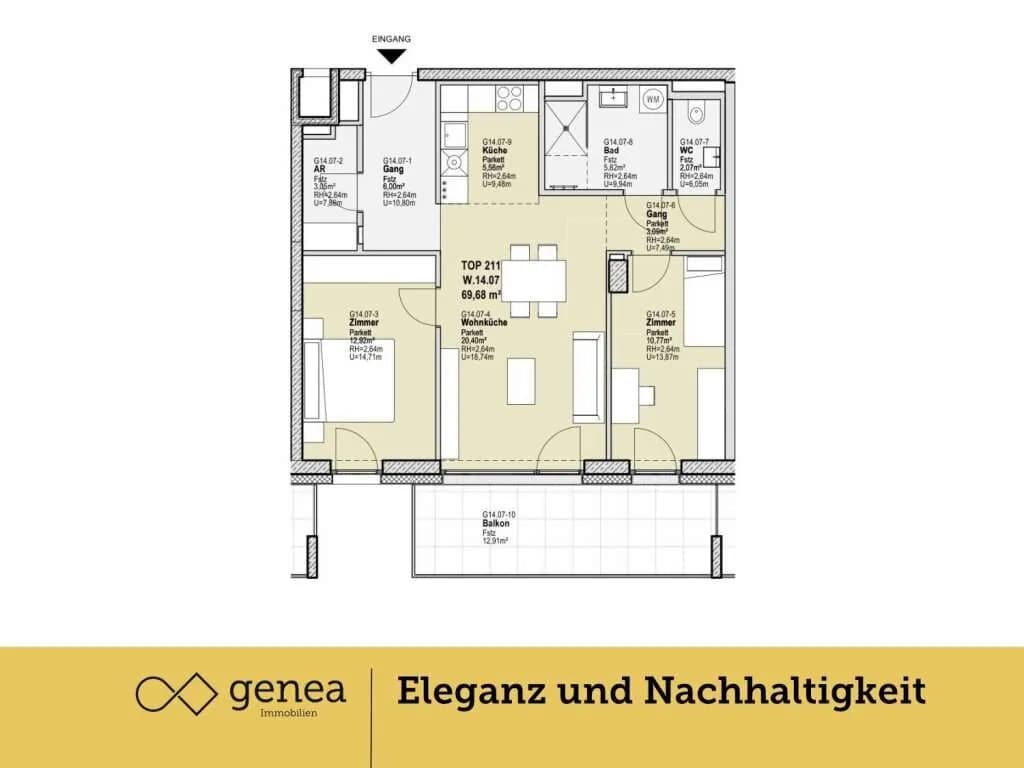 3-Zimmer-Wohnung kaufen in Graz – 69,68 m², € 400.224 – Bild 3 von 12