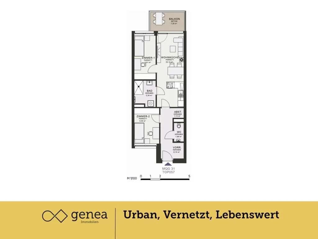 3-Zimmer-Wohnung mieten in Graz – 55,33 m², € 815 – Bild 2 von 28