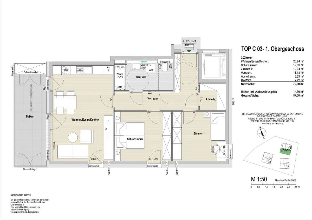 3-Zimmer-Wohnung kaufen in Salzburg Stadt – 72,8 m², € 694.800 – Bild 8 von 8