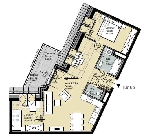 3-Zimmer-Wohnung mieten in Wien – 76,88 m², € 1.478 – Bild 10 von 11