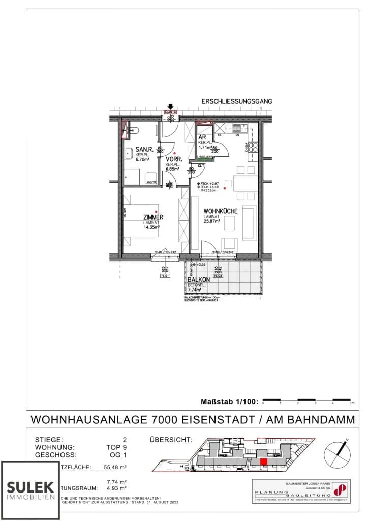 2-Zimmer-Wohnung mieten in Eisenstadt – 55,48 m², € 846 – Bild 17 von 17