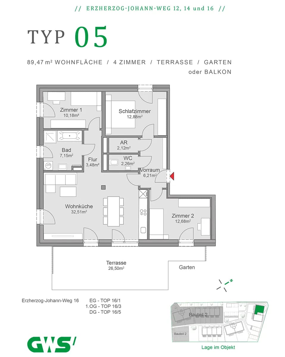 4-Zimmer-Wohnung kaufen in Leibnitz – 89,67 m², € 319.759 – Bild 6 von 6