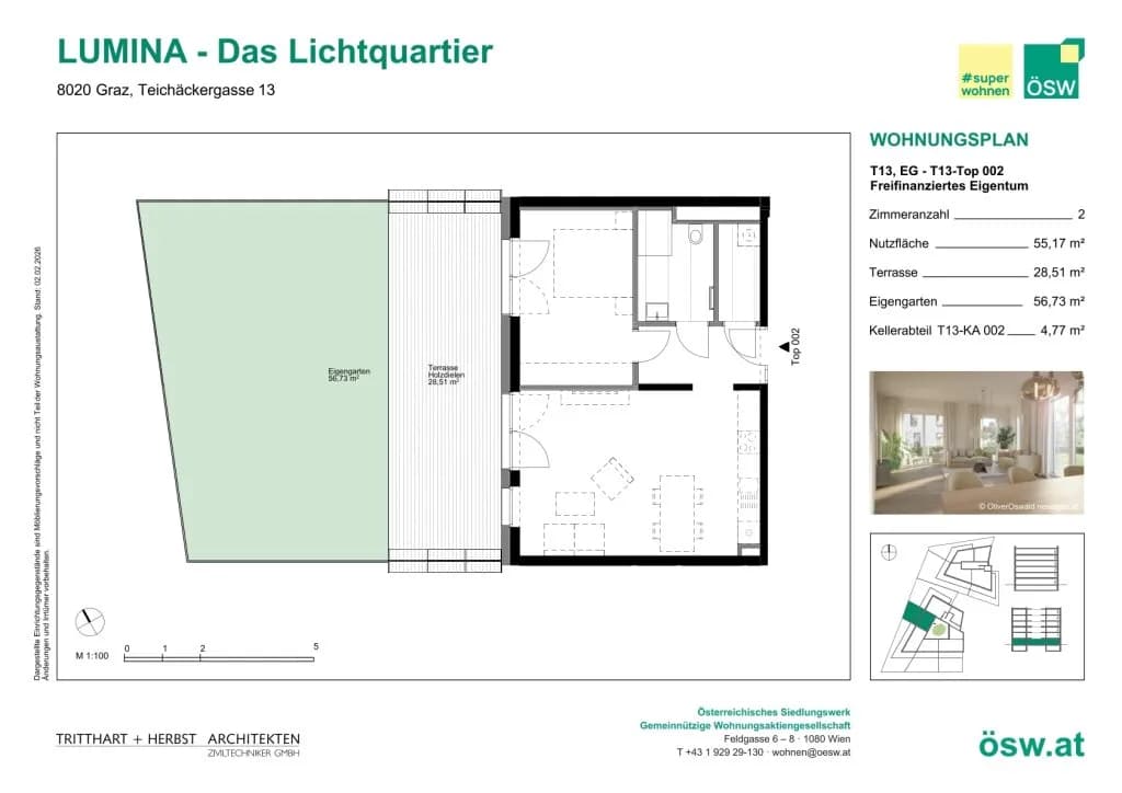 2-Zimmer-Wohnung kaufen in Graz – 55,17 m², € 266.000 – Bild 2 von 13