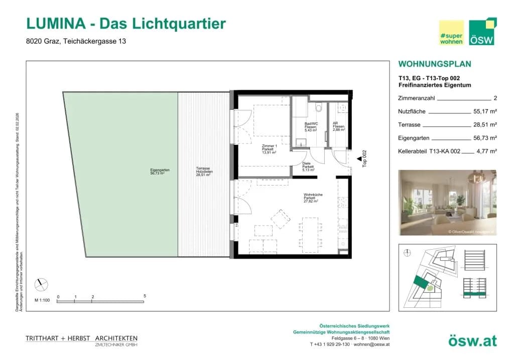 2-Zimmer-Wohnung kaufen in Graz – 55,17 m², € 266.000 – Bild 3 von 13