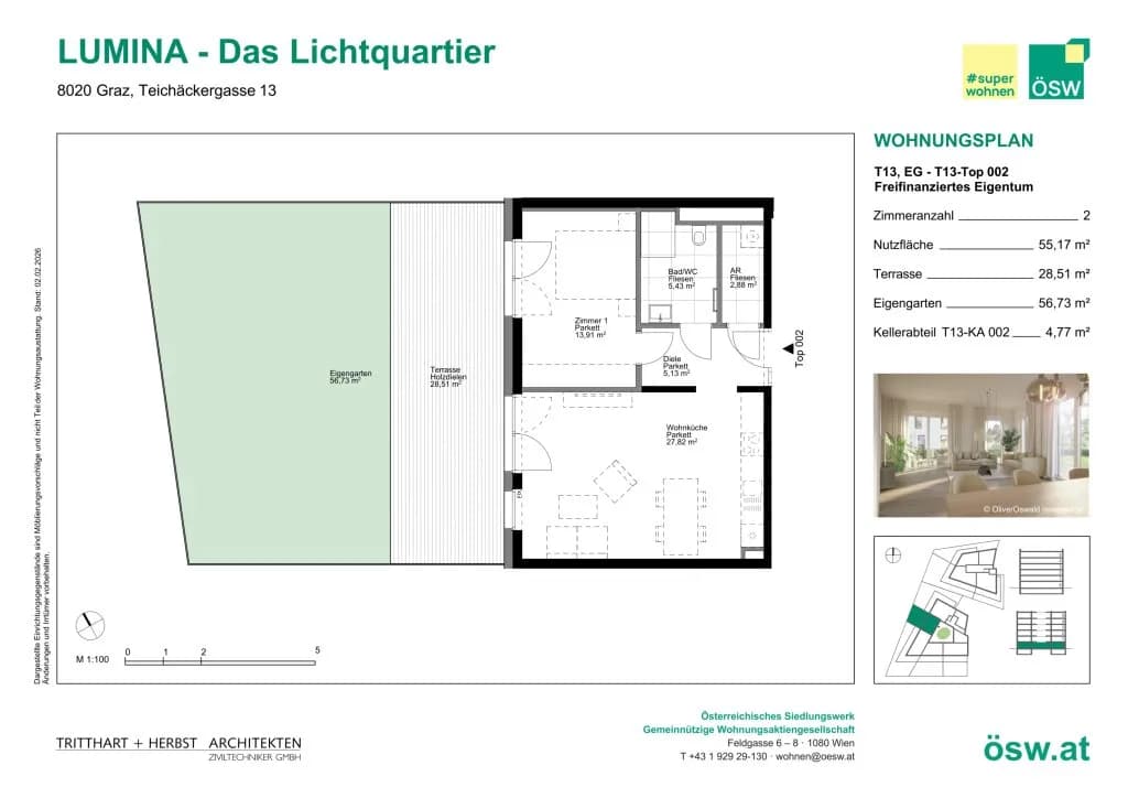 2-Zimmer-Wohnung kaufen in Graz – 55,17 m², € 266.000 – Bild 13 von 13