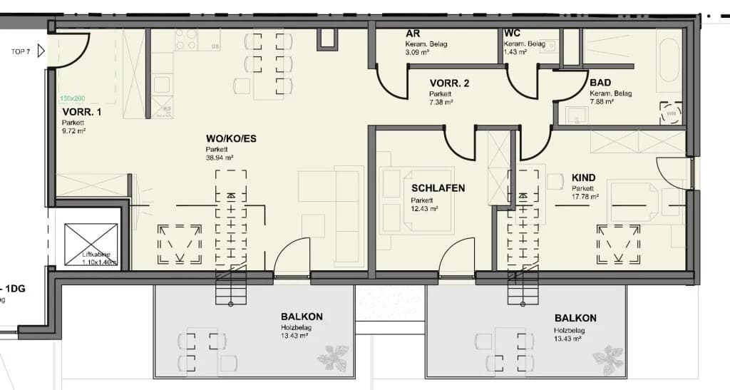 3-Zimmer-Wohnung mieten in Wien – 98,65 m², € 2.599 – Bild 14 von 15