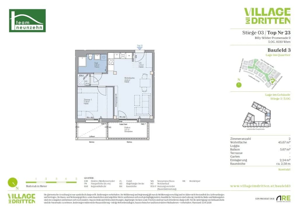 2-Zimmer-Wohnung mieten in Wien – 45,67 m², € 1.199 – Bild 21 von 21