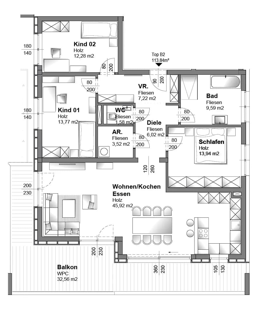 4-Zimmer-Wohnung kaufen in Urfahr-Umgebung – 113,84 m², € 559.000 – Bild 2 von 15