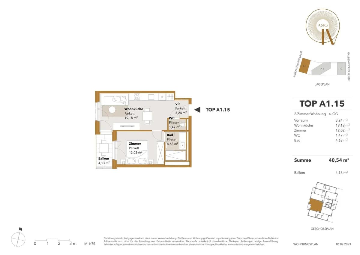 2-Zimmer-Wohnung mieten in Wien – 40,54 m², € 1.050 – Bild 23 von 23