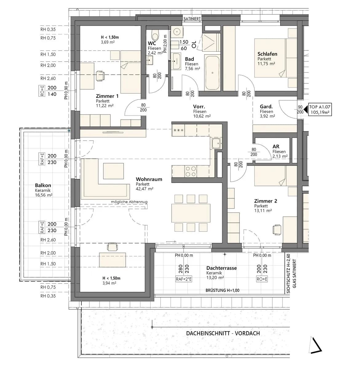 4-Zimmer-Wohnung kaufen in Linz – 105 m², € 549.000 – Bild 6 von 7