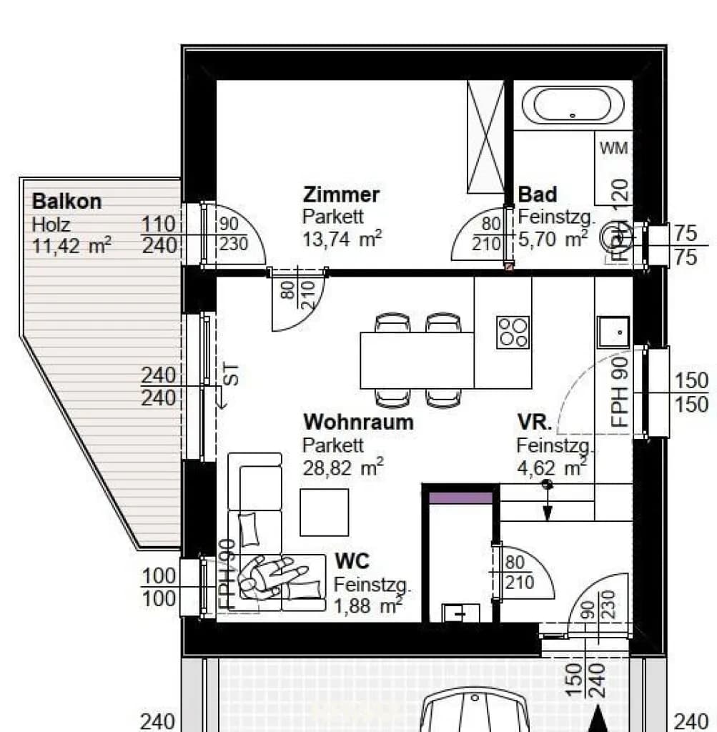 2-Zimmer-Wohnung kaufen in Graz – 54,76 m², € 299.537 – Bild 4 von 9