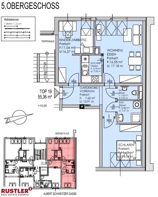 3-Zimmer-Wohnung mieten in Graz – 55,36 m², € 693 – Bild 10 von 11