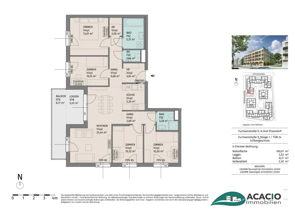 5-Zimmer-Wohnung mieten in Tulln – 100,91 m², € 1.569 – Bild 20 von 20