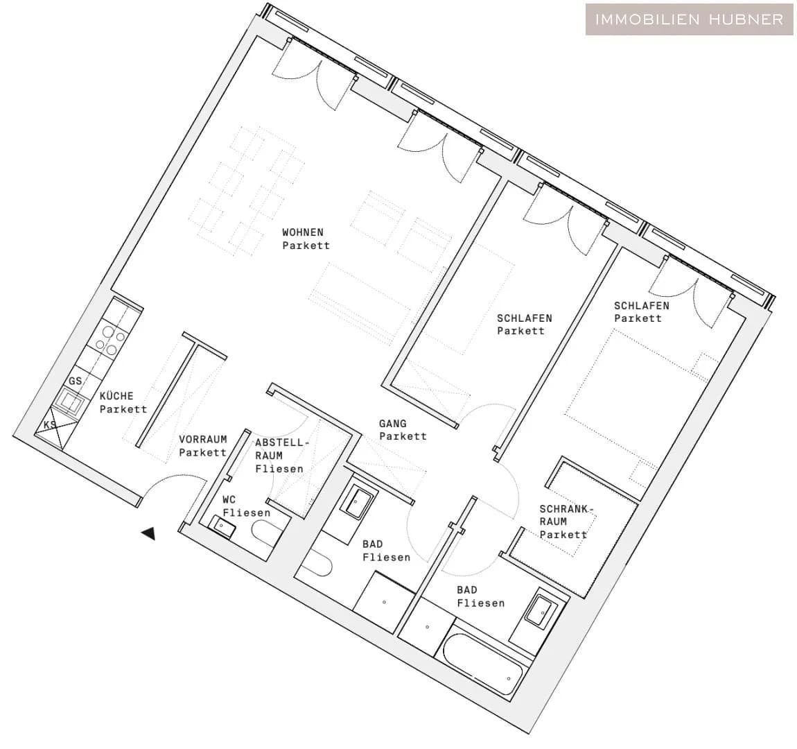 3-Zimmer-Wohnung mieten in Wien – 92 m², € 2.300 – Bild 6 von 7