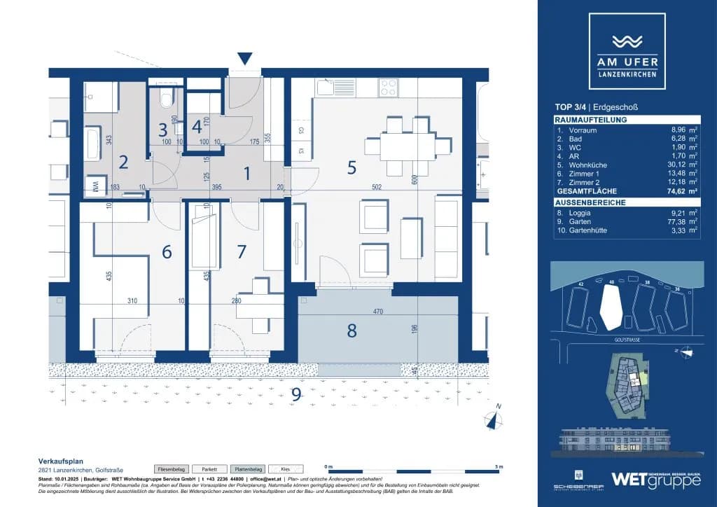 3-Zimmer-Wohnung kaufen in Wiener Neustadt Land – 74,62 m², € 366.800 – Bild 7 von 7