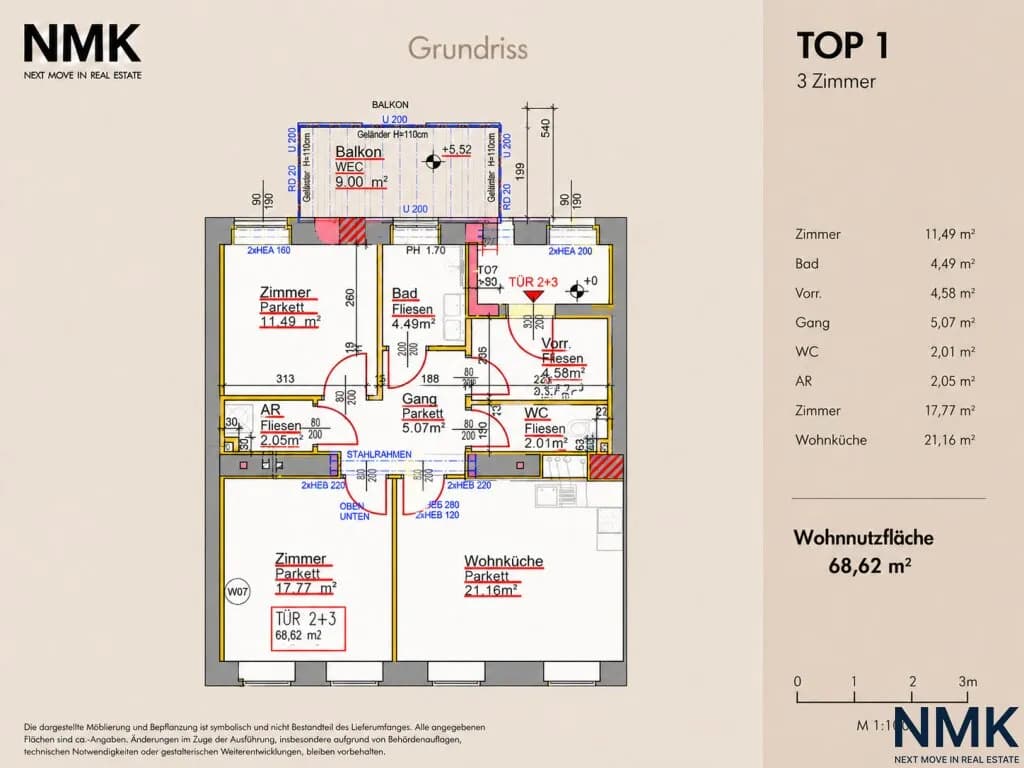 Wohnung kaufen in Wien – 68,62 m², € 285.000 – Bild 16 von 16