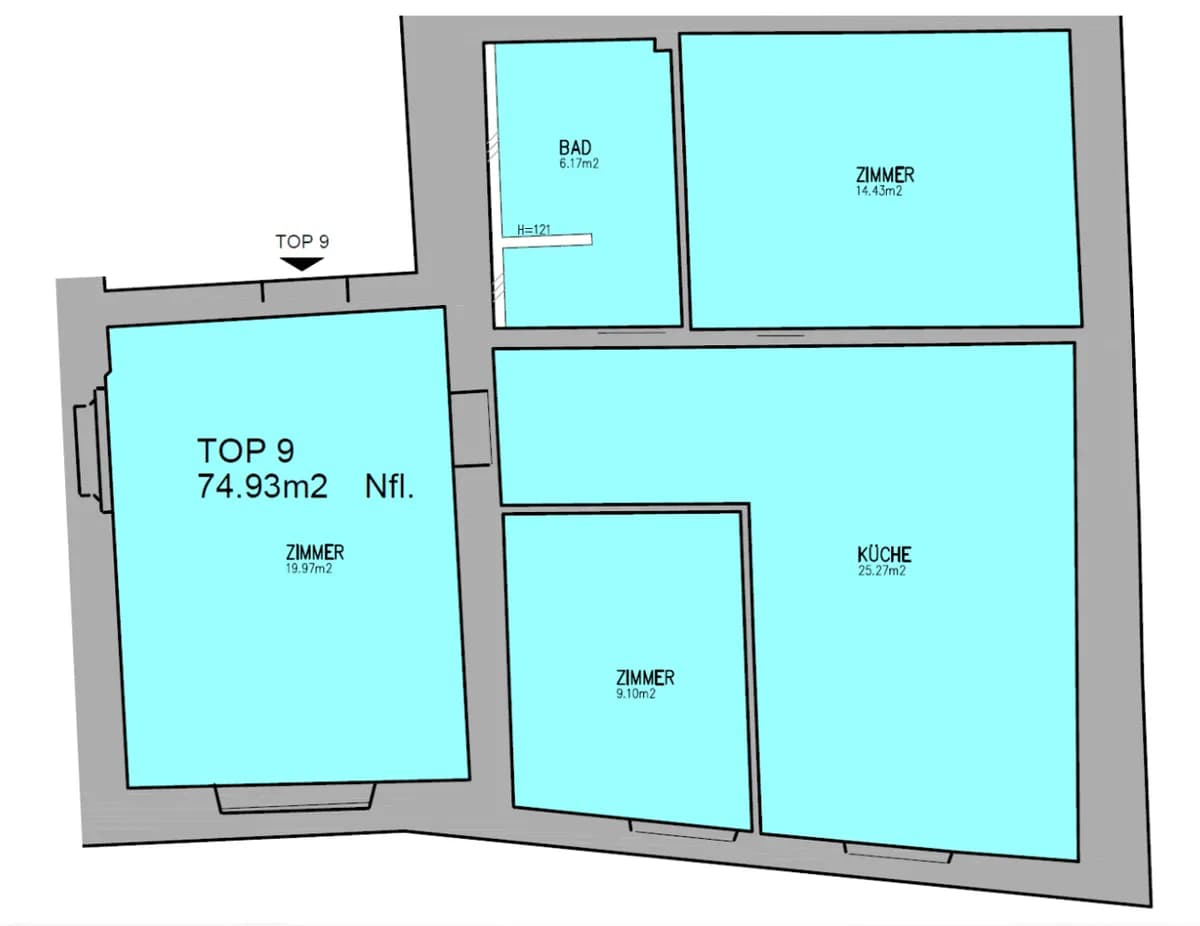 3-Zimmer-Wohnung mieten in Liezen – 74,93 m², € 1.385 – Bild 12 von 13