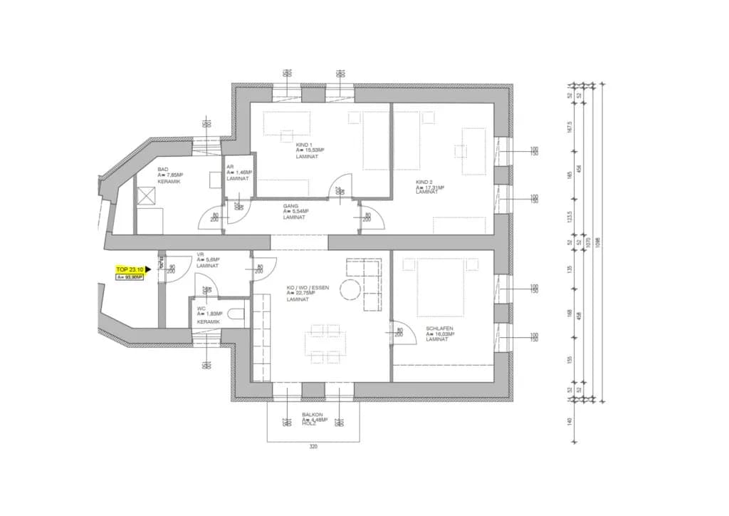 4-Zimmer-Wohnung mieten in Graz – 94 m², € 948 – Bild 29 von 29