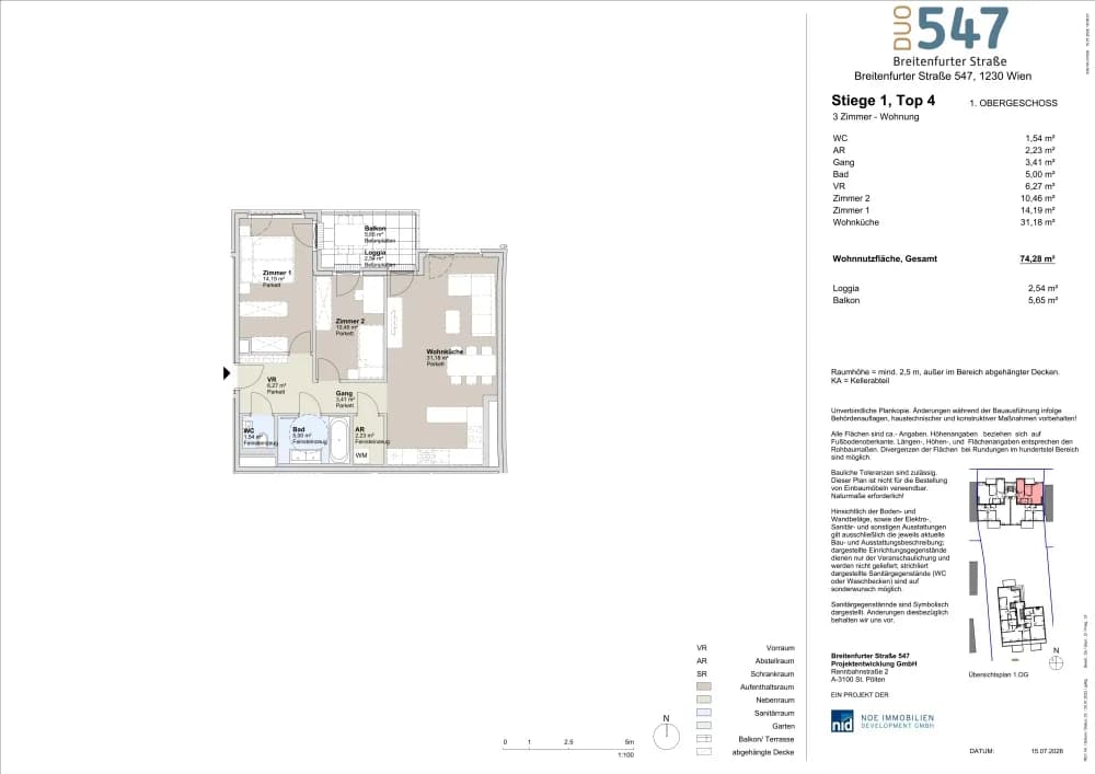 3-Zimmer-Wohnung kaufen in Wien – 73,69 m², € 379.000 – Bild 7 von 7
