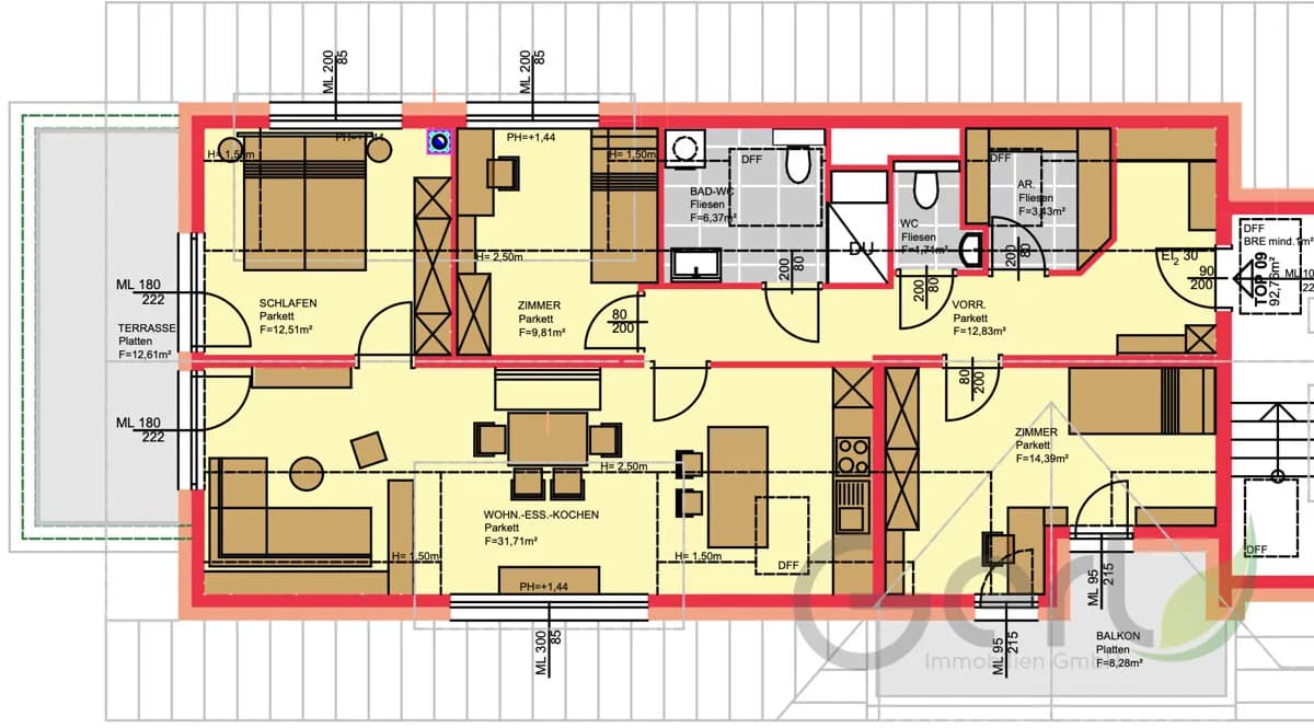 4-Zimmer-Wohnung kaufen in Salzburg-Umgebung – 92,76 m², € 632.000 – Bild 3 von 3