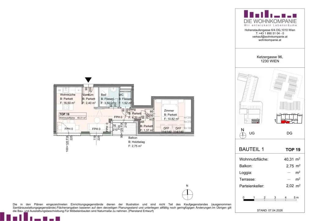 2-Zimmer-Wohnung kaufen in Wien – 40 m², € 275.000 – Bild 9 von 9