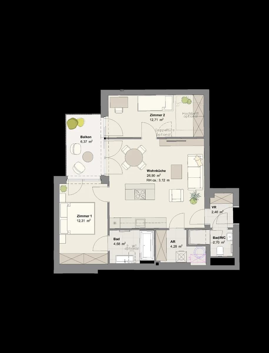 3-Zimmer-Wohnung kaufen in Wien – 69,23 m², € 550.400 – Bild 8 von 8