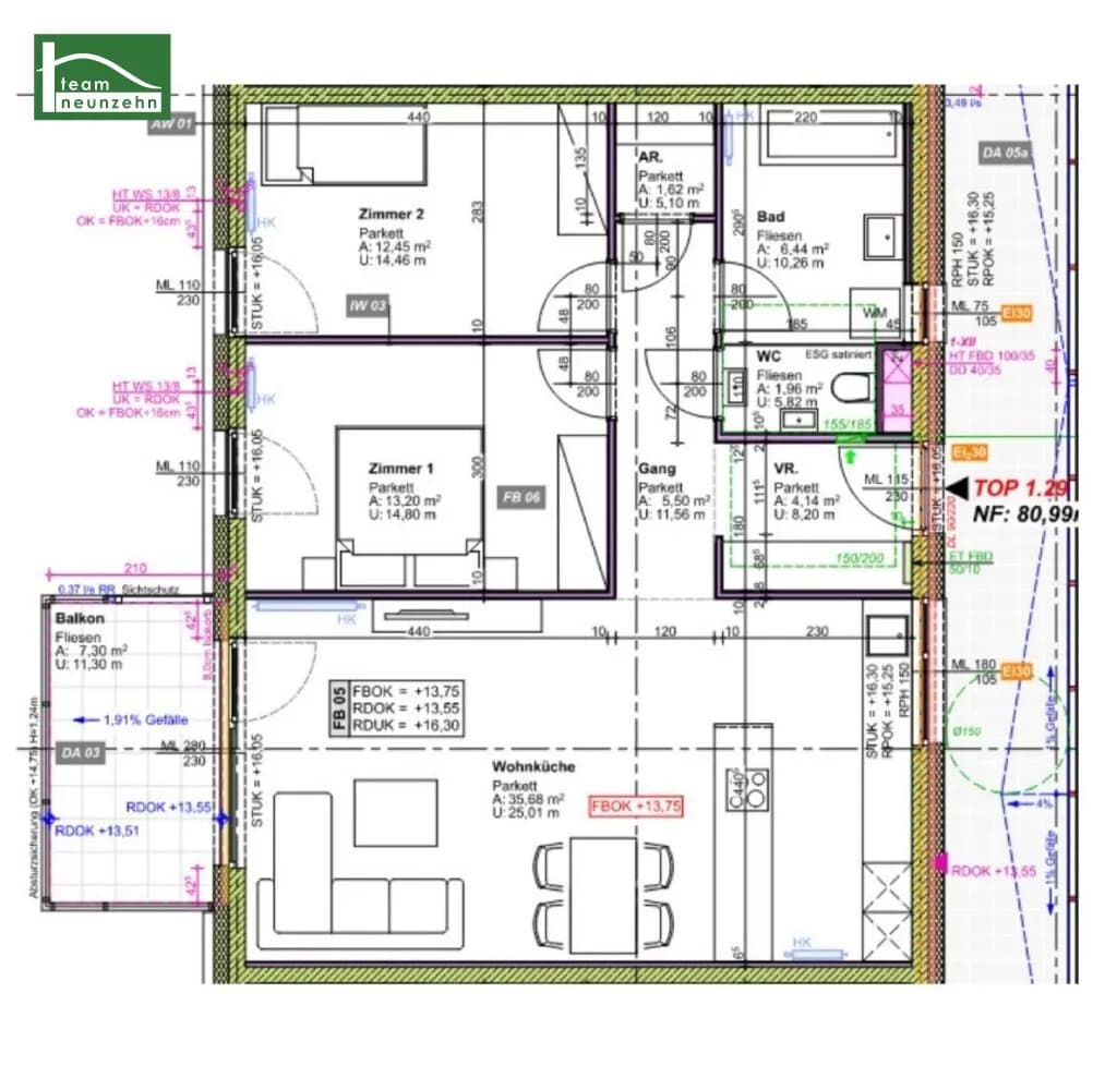 3-Zimmer-Wohnung mieten in Graz – 80,99 m², € 1.027 – Bild 13 von 13