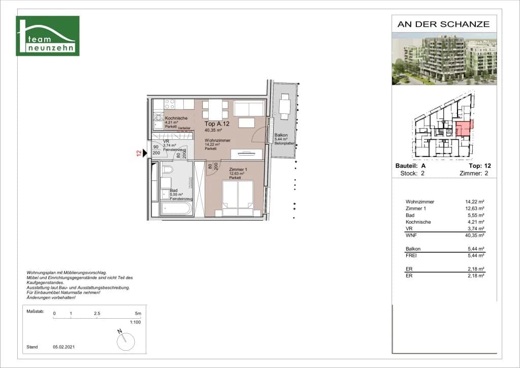 2-Zimmer-Wohnung mieten in Wien – 40,35 m², € 999 – Bild 10 von 10