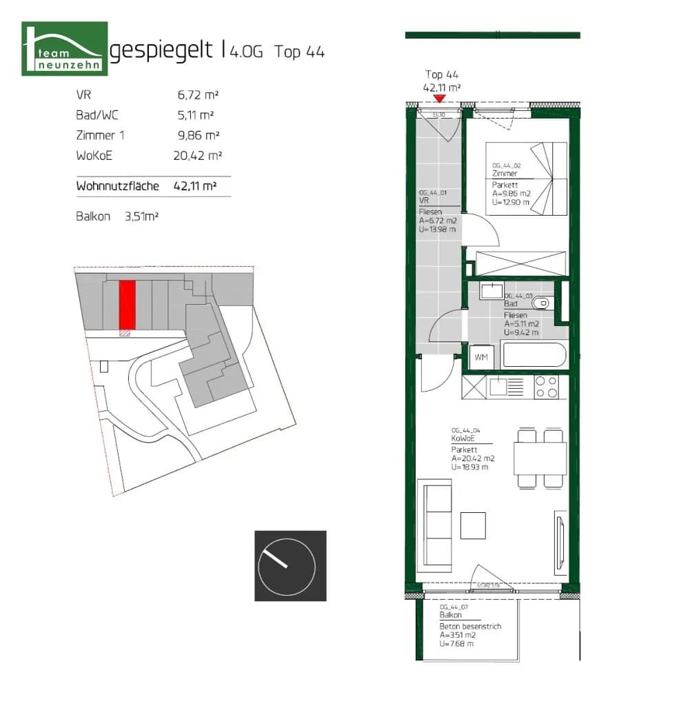 2-Zimmer-Wohnung mieten in Graz – 42,11 m², € 619 – Bild 17 von 17