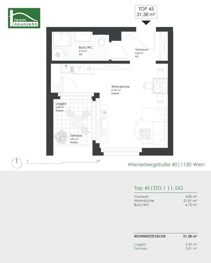 1-Zimmer-Wohnung mieten in Wien – 30,06 m², € 675 – Bild 6 von 6