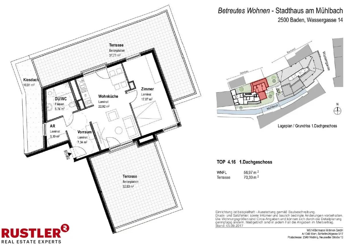 2-Zimmer-Wohnung mieten in Baden – 57,27 m², € 1.347 – Bild 5 von 13