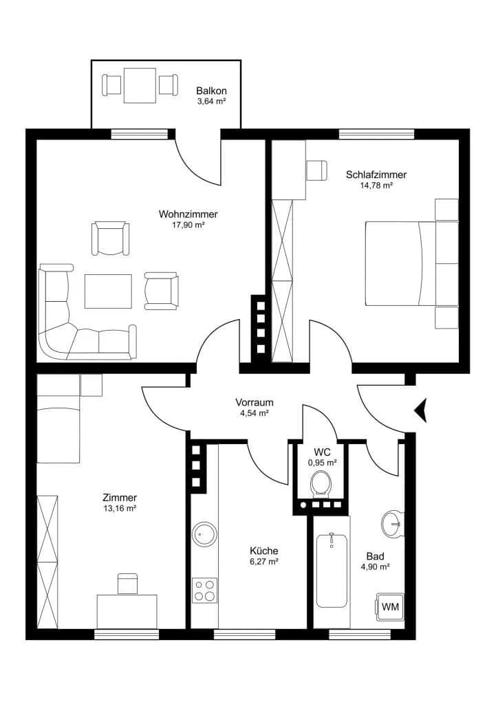 3-Zimmer-Wohnung kaufen in Hallein – 62,5 m², € 224.000 – Bild 8 von 8