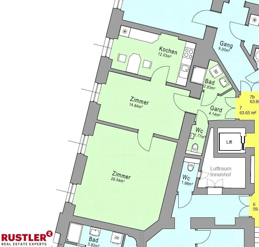 2-Zimmer-Wohnung mieten in Graz – 63,65 m², € 670 – Bild 8 von 9