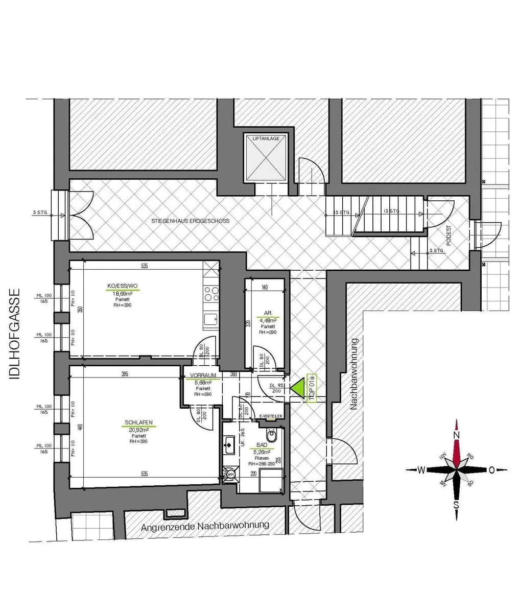2-Zimmer-Wohnung mieten in Graz – 55,03 m², € 649 – Bild 2 von 5