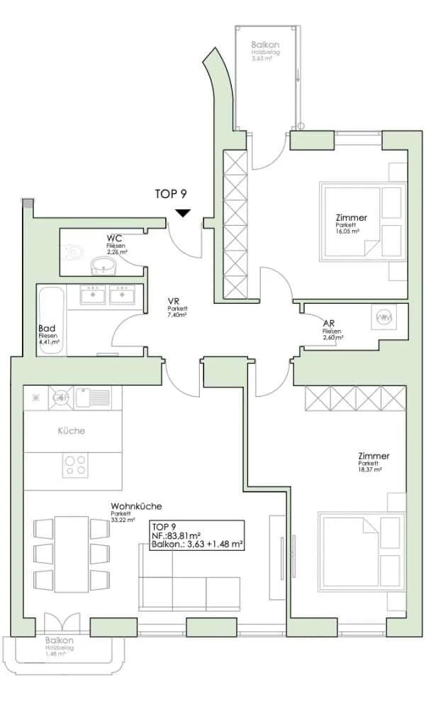 3-Zimmer-Wohnung kaufen in Wien – 84,31 m², € 997.000 – Bild 23 von 23