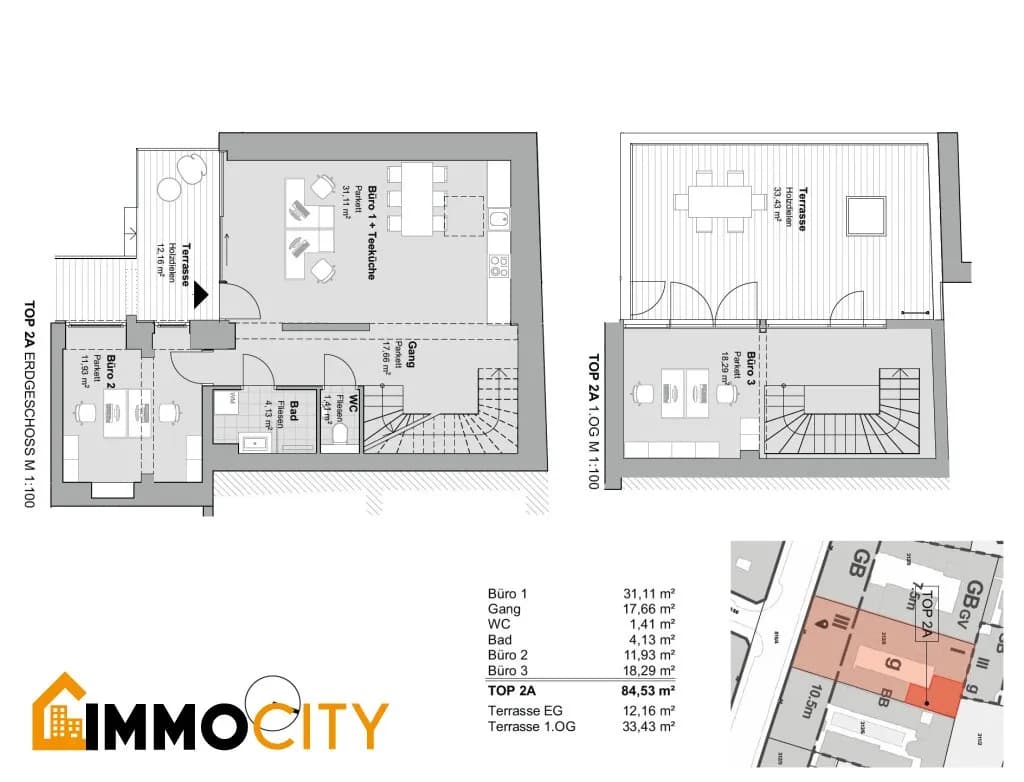 3-Zimmer-Gewerbeimmobilie kaufen in Wien – 85 m², € 469.000 – Bild 2 von 2