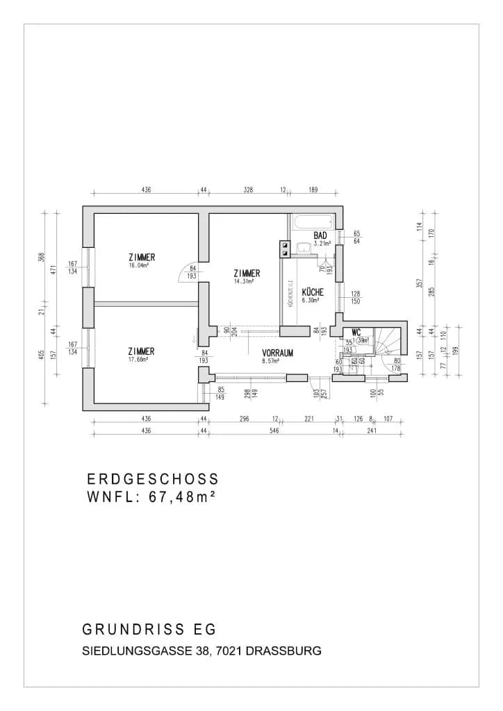 3-Zimmer-Haus kaufen in Mattersburg – 67,48 m², € 249.000 – Bild 19 von 19