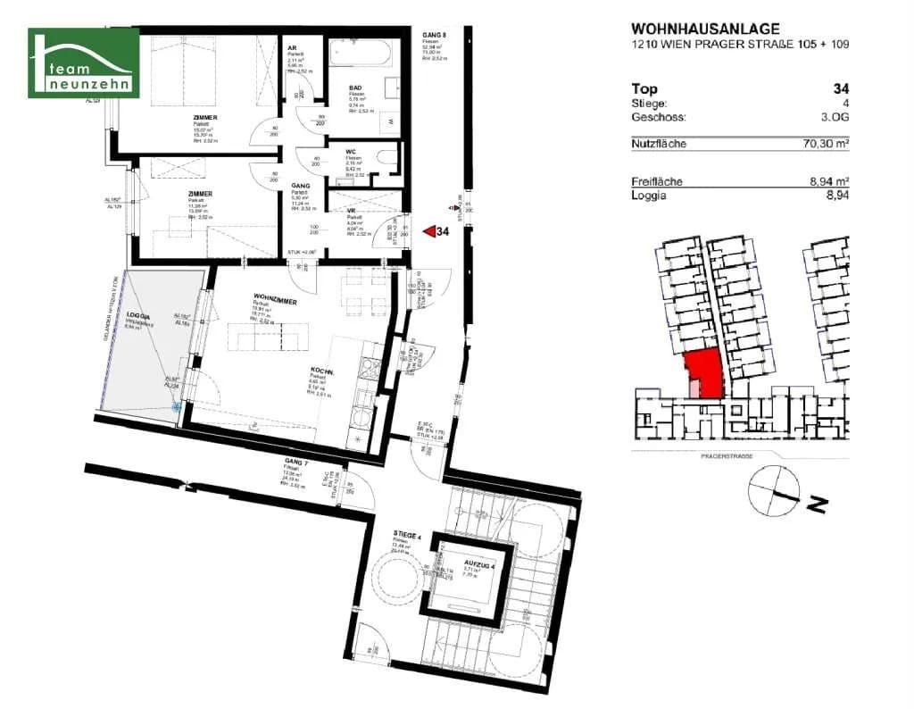 3-Zimmer-Wohnung mieten in Wien – 70,3 m², € 1.398 – Bild 19 von 19