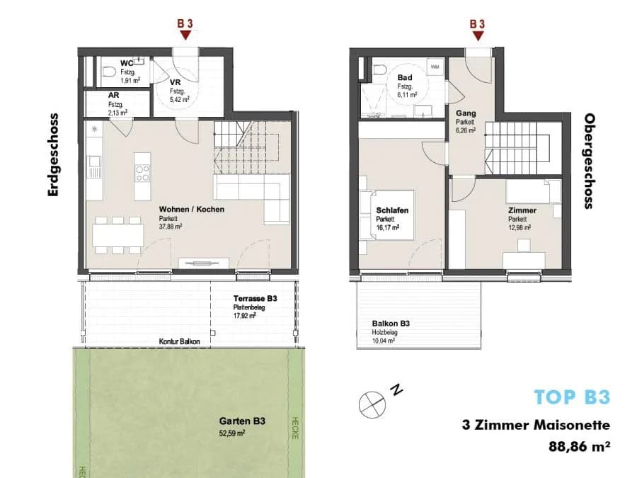 3-Zimmer-Wohnung kaufen in Hallein – 88,86 m², € 475.401 – Bild 4 von 7