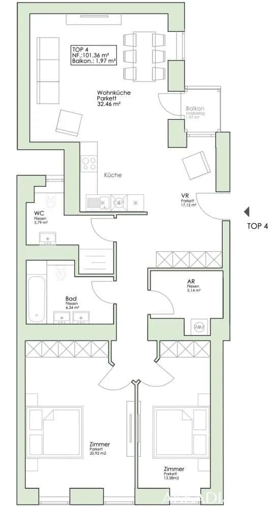 3-Zimmer-Wohnung kaufen in Wien – 101,36 m², € 921.000 – Bild 26 von 26