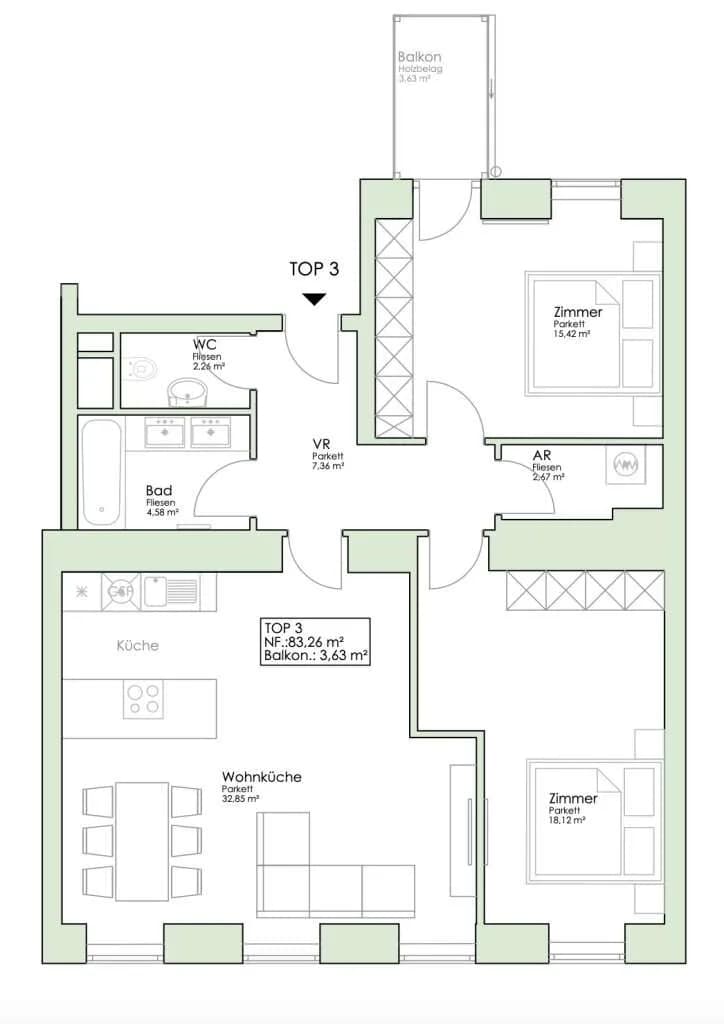 3-Zimmer-Wohnung kaufen in Wien – 83,26 m², € 830.000 – Bild 22 von 22