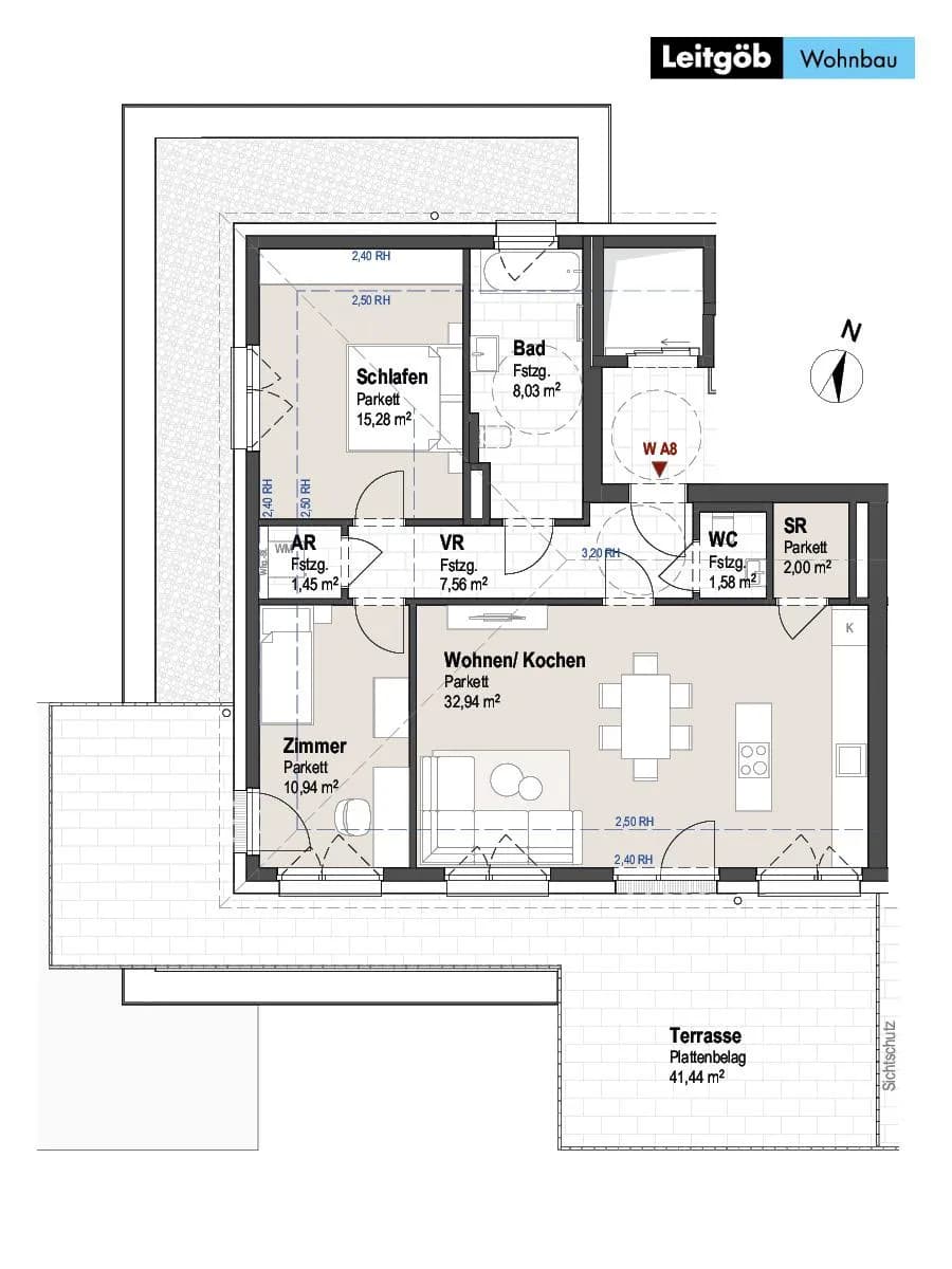 3-Zimmer-Wohnung kaufen in Salzburg-Umgebung – 79,49 m², € 542.504 – Bild 3 von 6