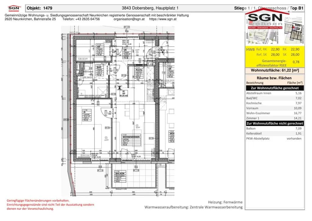 2-Zimmer-Wohnung mieten in Waidhofen an der Thaya – 61,22 m², € 920 – Bild 7 von 7