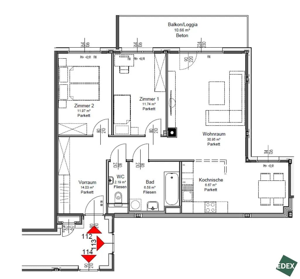3-Zimmer-Wohnung mieten in Wien – 84,13 m², € 1.449 – Bild 15 von 16