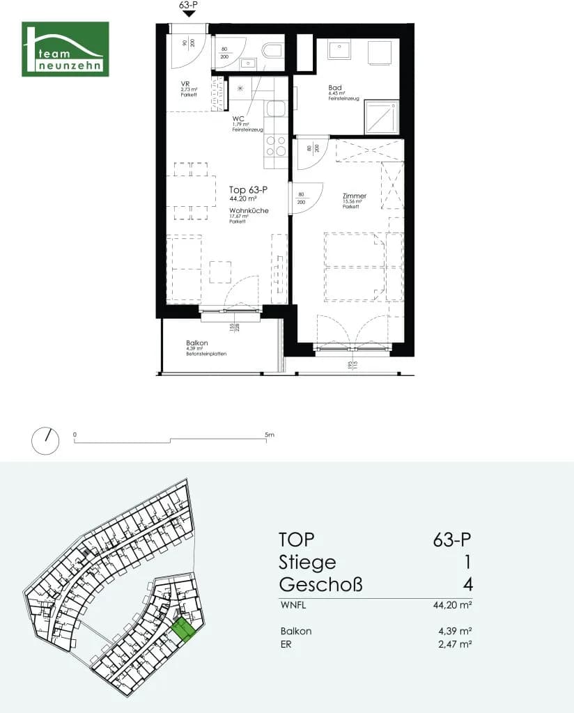 2-Zimmer-Wohnung mieten in Wien – 44,2 m², € 865 – Bild 17 von 17