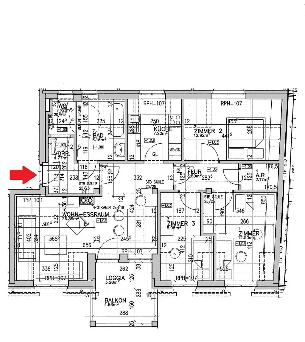 4-Zimmer-Wohnung mieten in Voitsberg – 86,5 m², € 1.159 – Bild 14 von 15