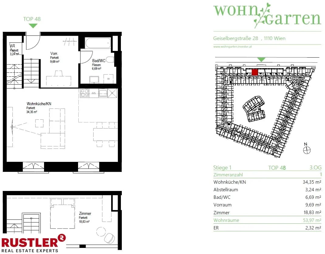1-Zimmer-Wohnung mieten in Wien – 53,97 m², € 1.025 – Bild 9 von 10